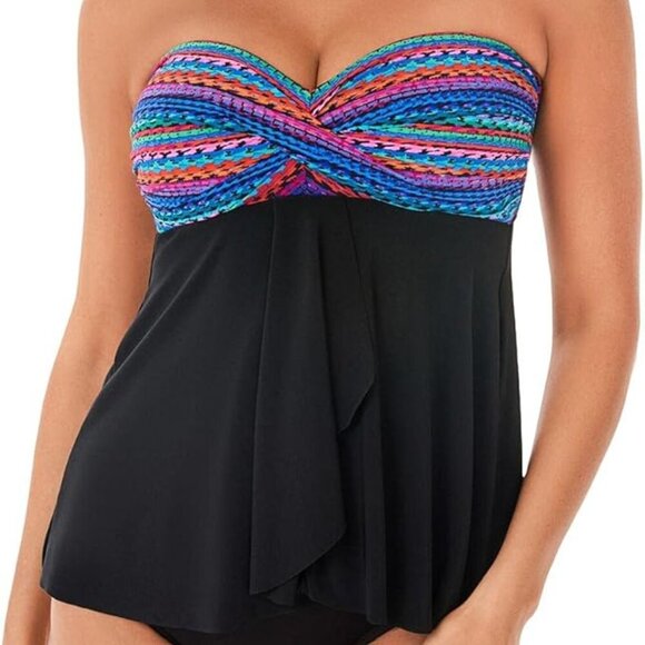 Miraclesuit Other - Miraclesuit Cadiz Flyaway Bandeau Tankini Swim Top Size 8
